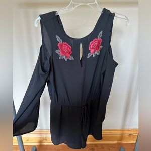 BeBop Long Sleeve Shoulderless Romper